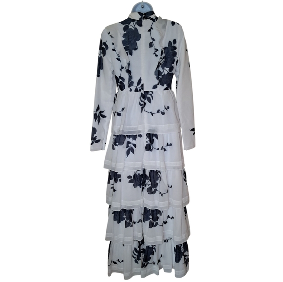 annah hariri Modest Floral Formal Maxi Dress W Ablution Friendly Sleeves NWT - Picture 8 of 13